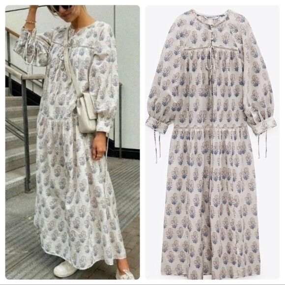ZARA BOHO PRINTED TIERED DRESS - Picture 11 of 14